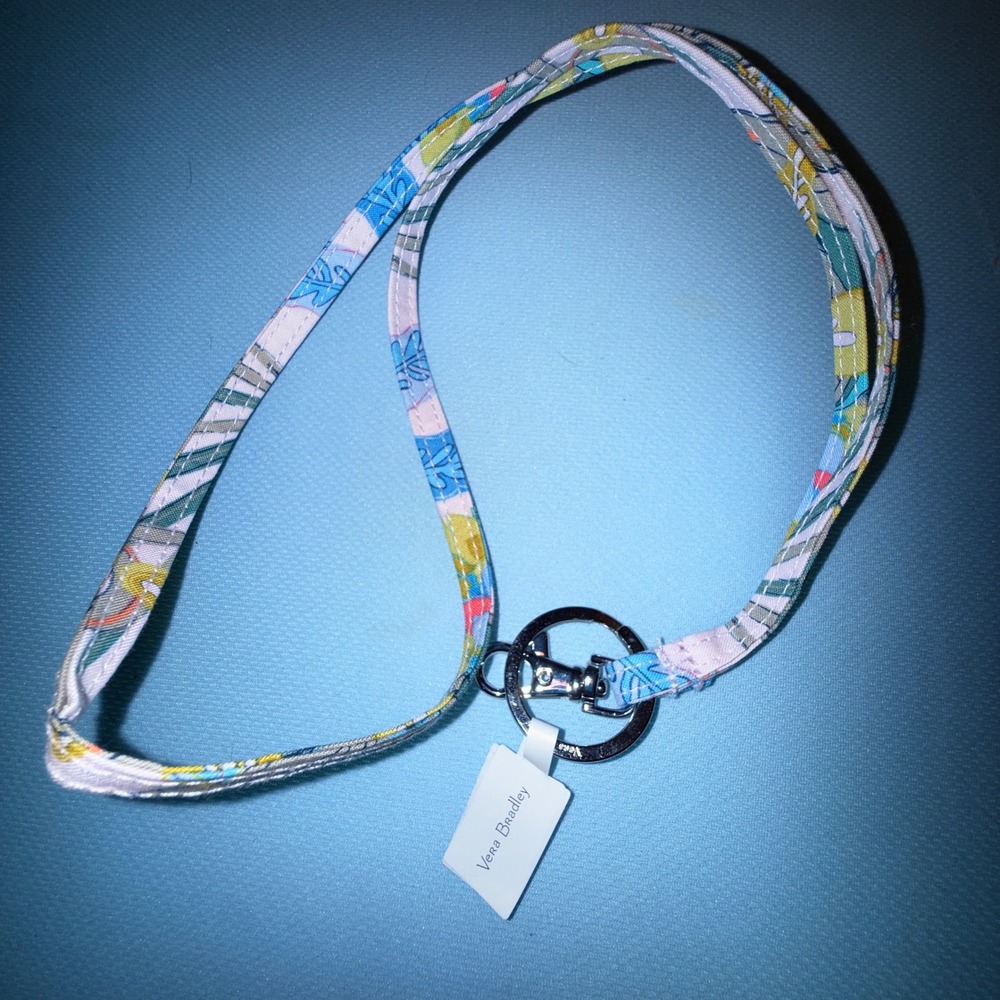 Vera Bradley Lanyard NEW Rain Forest Canopy Floral Cotton ID Key Holder